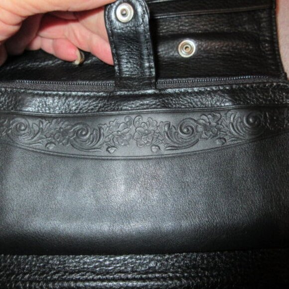 Brighton Leather Crocodile Embossed Checkbook Wallet Clutch Organizer Two Tone - Picture 3 of 12